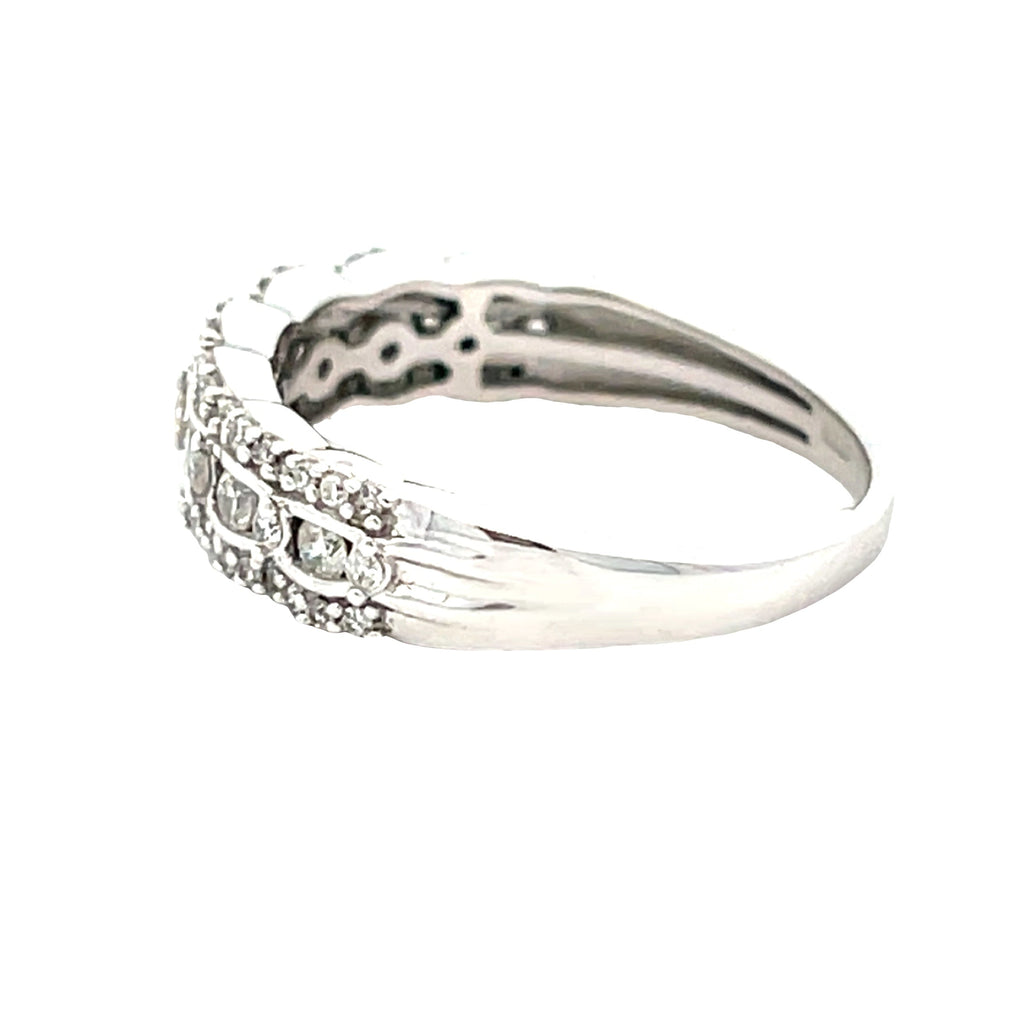 .50ct Diamond Wedding Band Ring 14KT White Gold