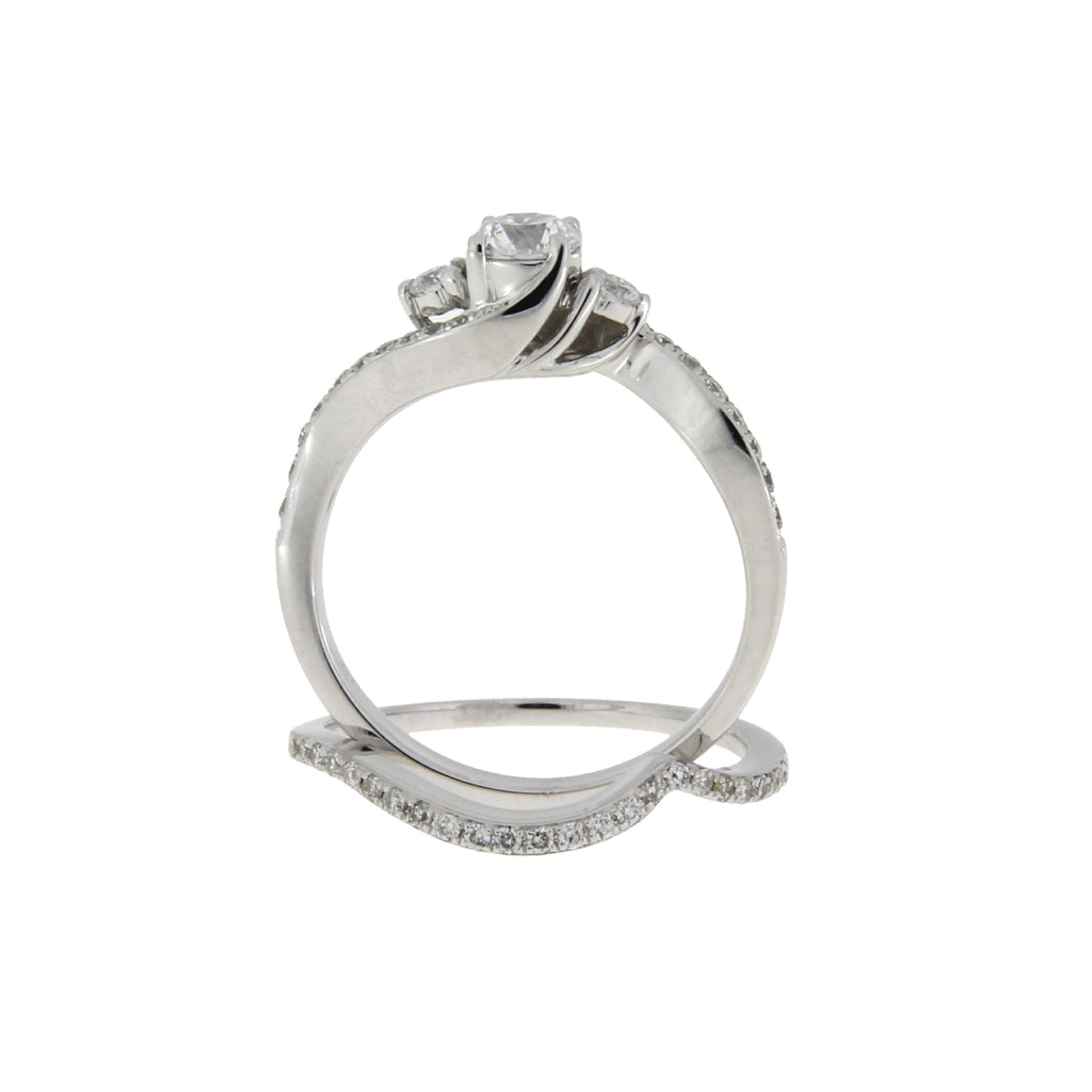 .70ct Diamond Engagement Ring Set 14KT White Gold