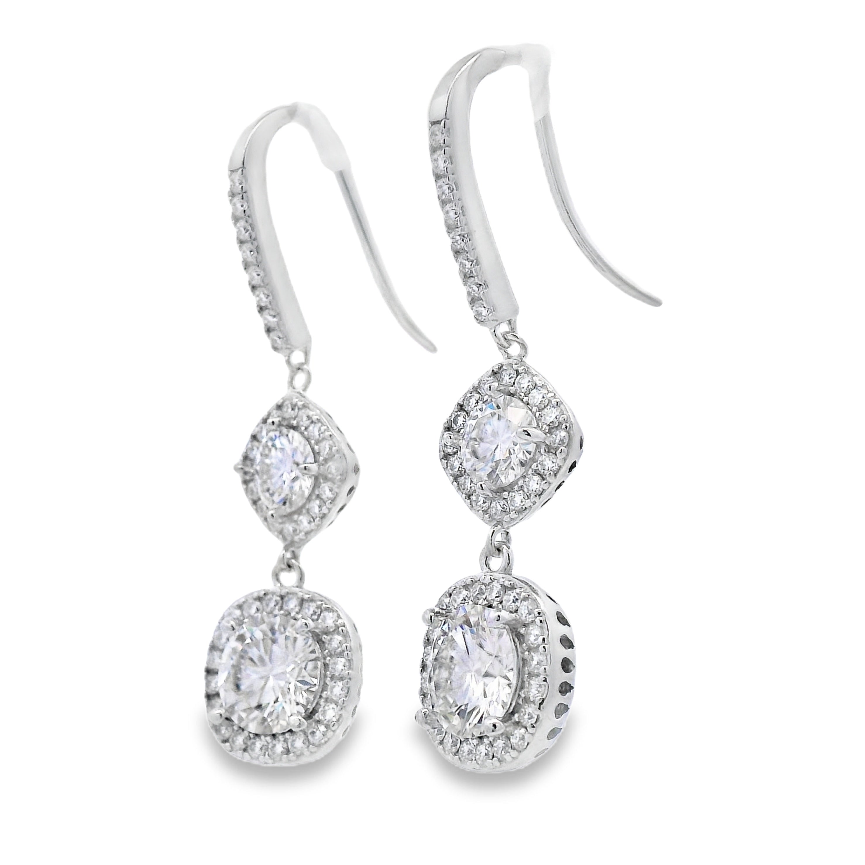 8.51ct Moissanite Dangle Earrings Sterling Silver