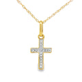 .04ct Diamond Cross Religious Pendant 10KT Yellow Gold