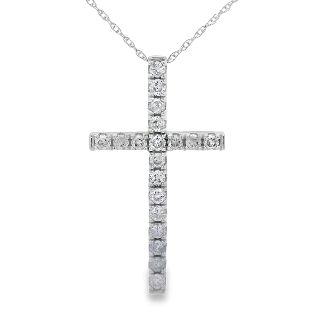 .50ct Diamond Cross Religious Pendant 14KT White Gold