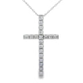 .50ct Diamond Cross Religious Pendant 14KT White Gold