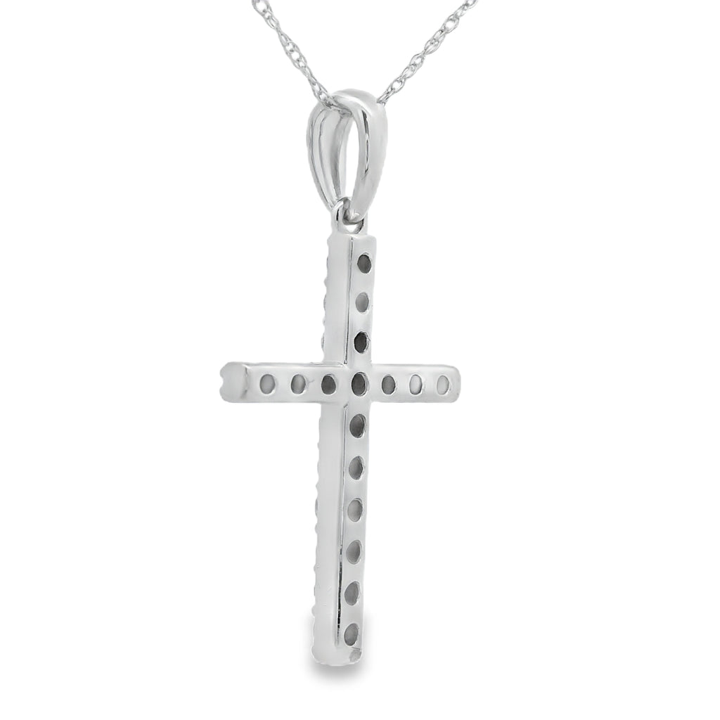 .45ct Diamond Cross Religious Pendant 14KT White Gold