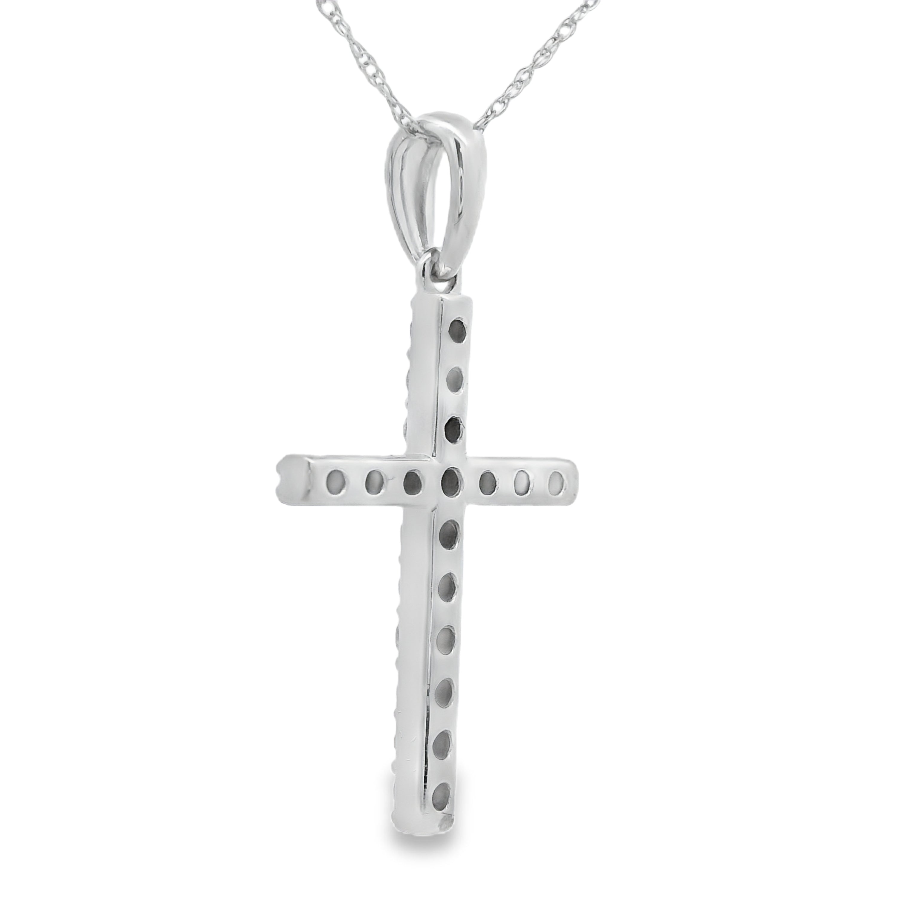 .45ct Diamond Cross Religious Pendant 14KT White Gold