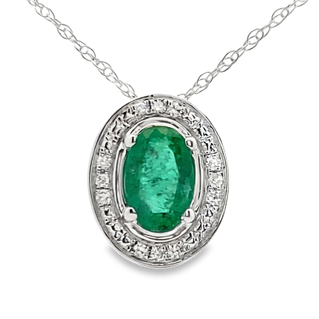 .46ct Emerald Diamond Fashion Pendants 10KT White Gold