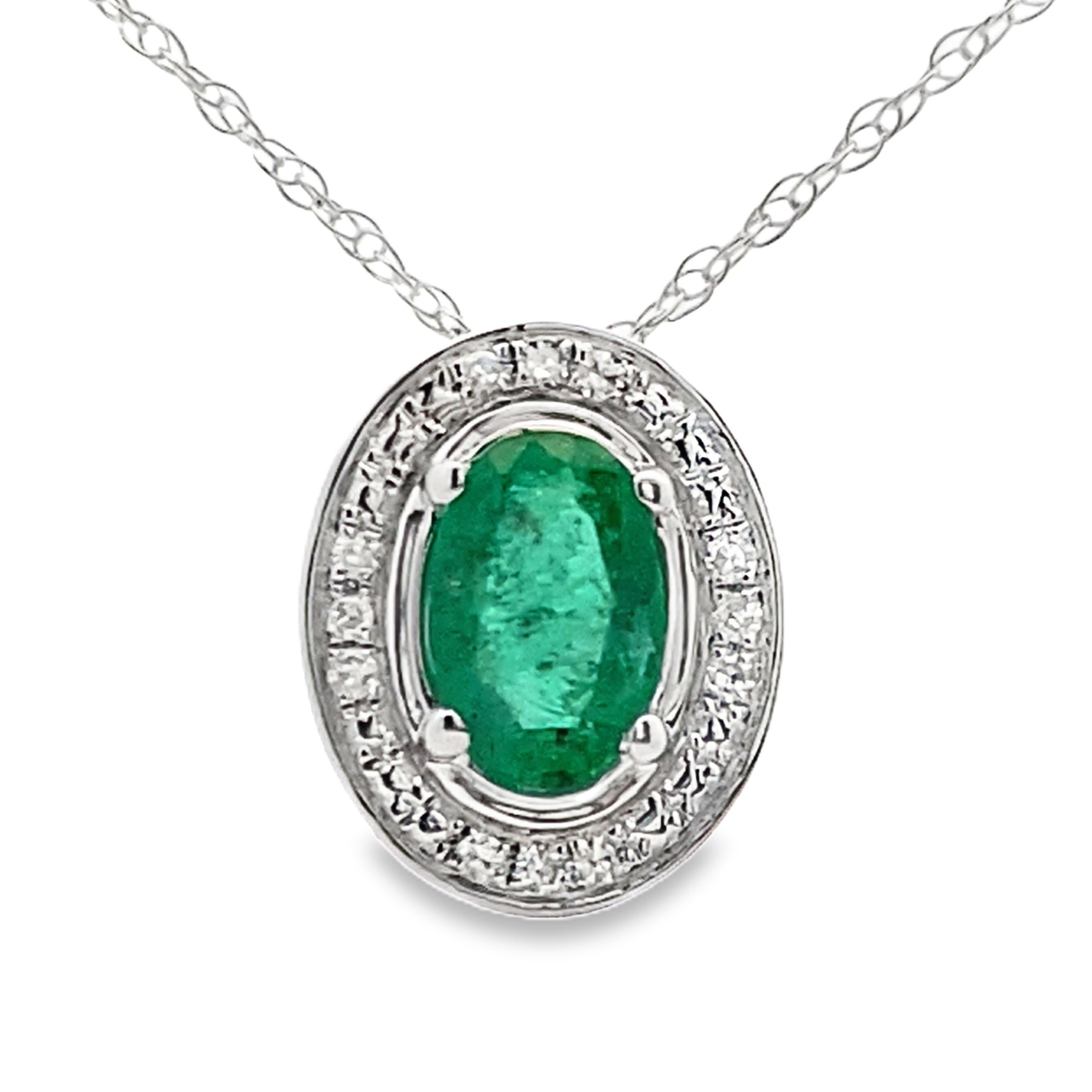 .46ct Emerald Diamond Fashion Pendants 10KT White Gold