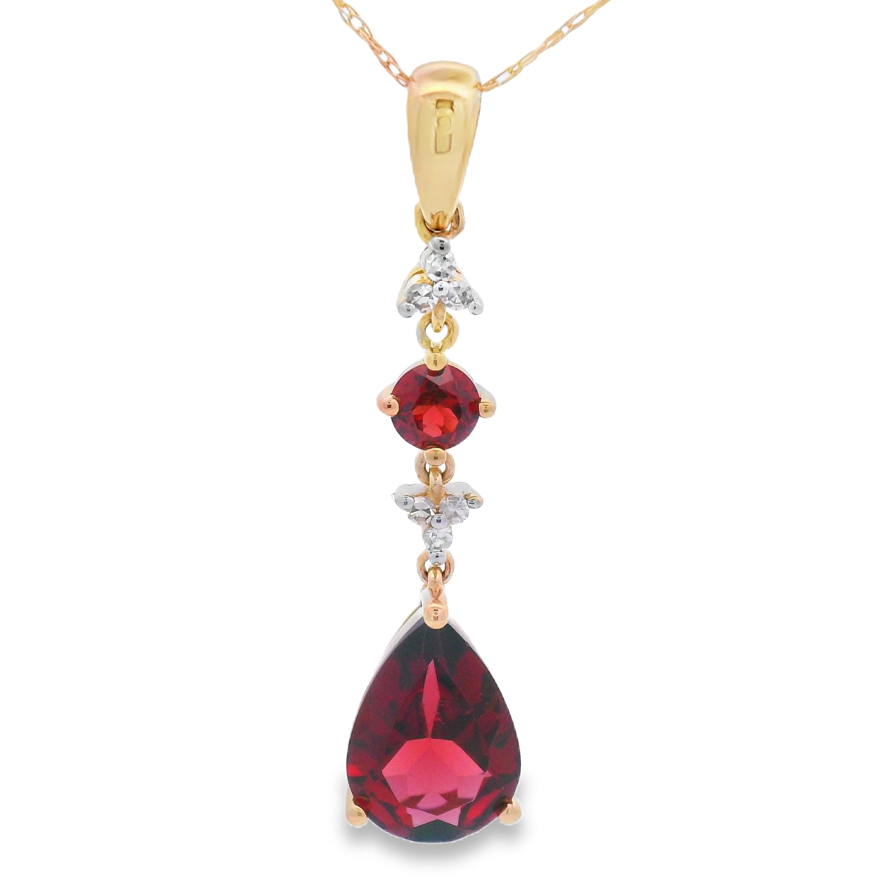 2.25ct Garnet Diamond Fashion Pendants 10KT Yellow Gold
