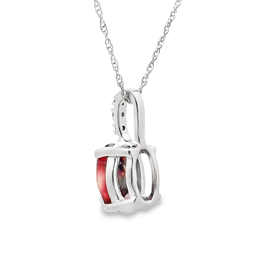 1.42ct Garnet Diamond Fashion Pendants 10KT White Gold