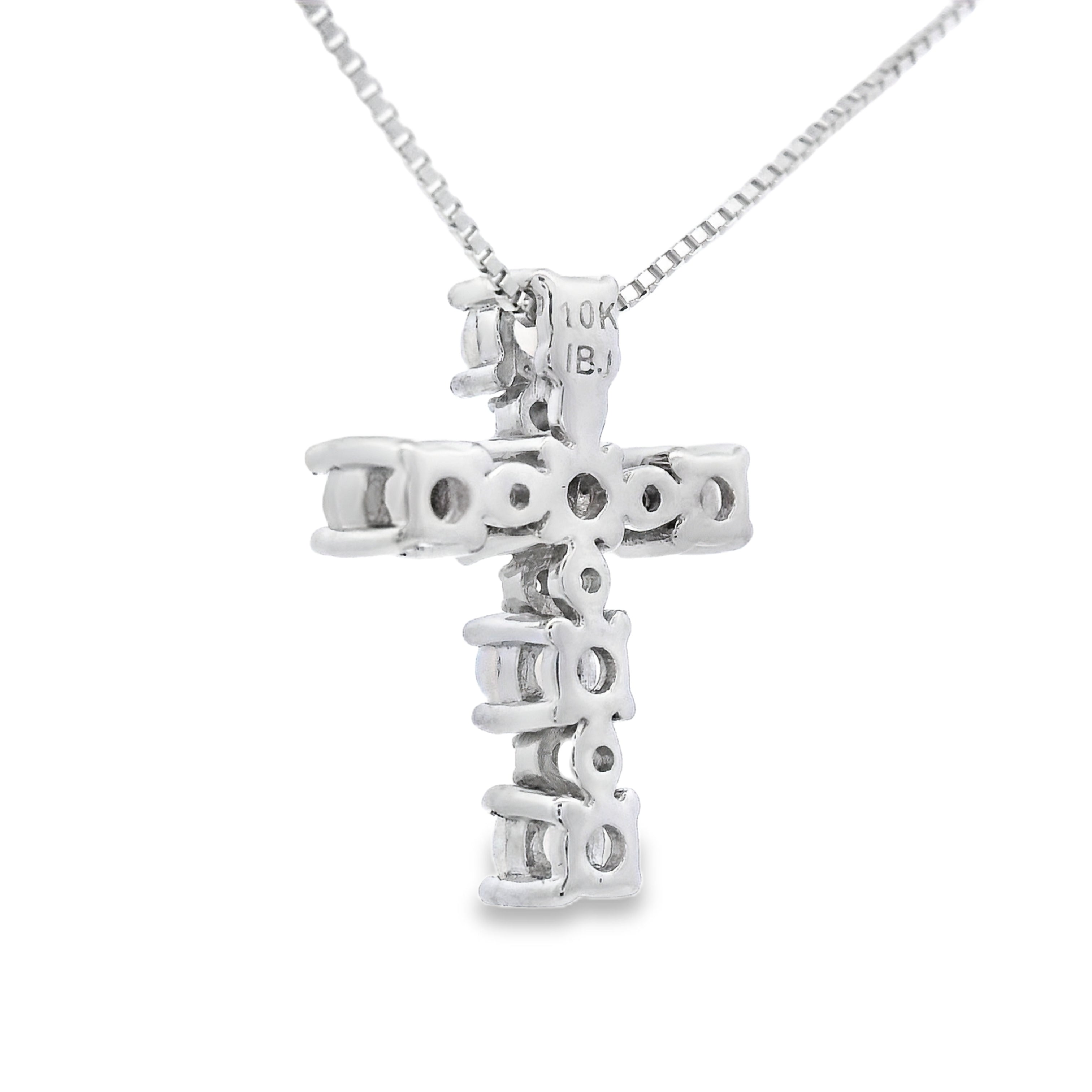 Opal Diamond Cross Religious Pendant 10KT White Gold
