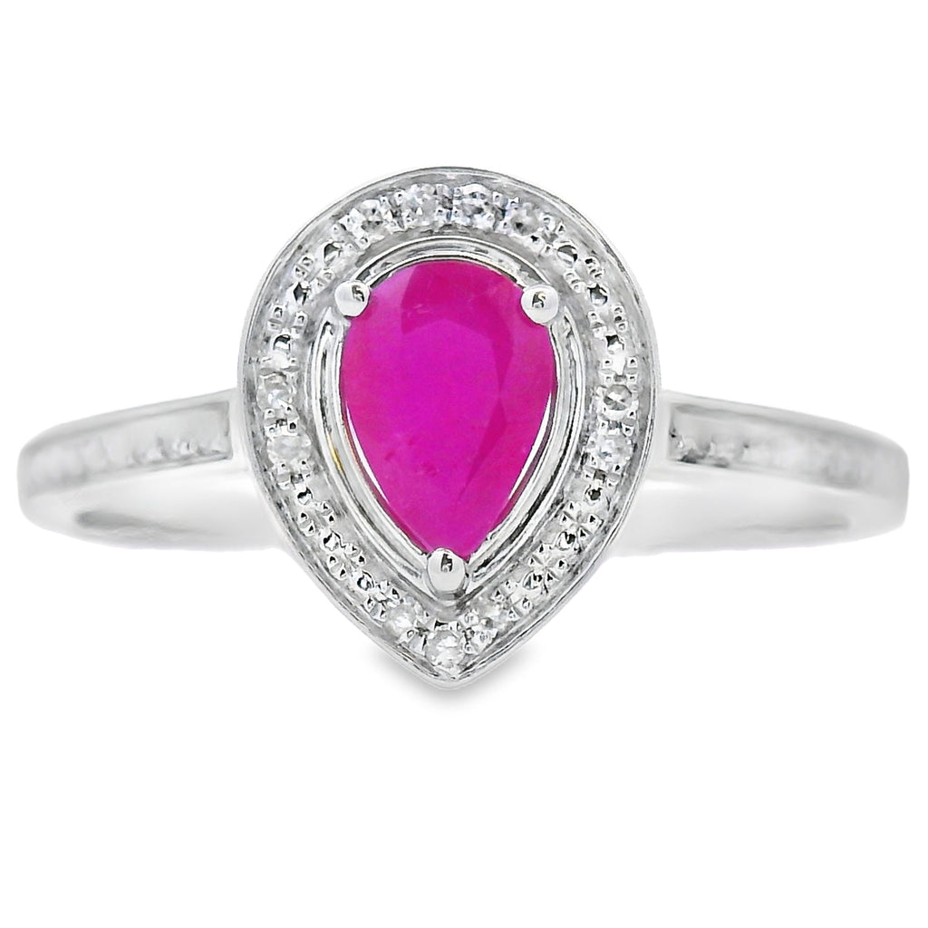 .54ct Ruby Diamond Ring 10KT White Gold