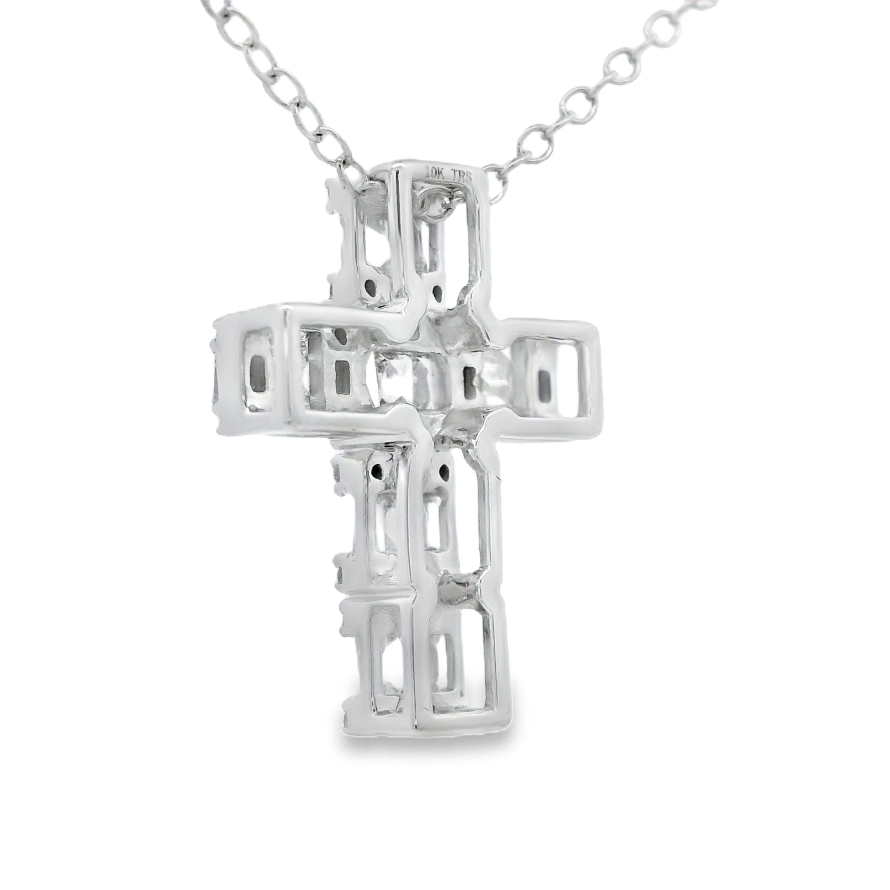 .50ct Diamond Cross Religious Pendant 10KT White Gold