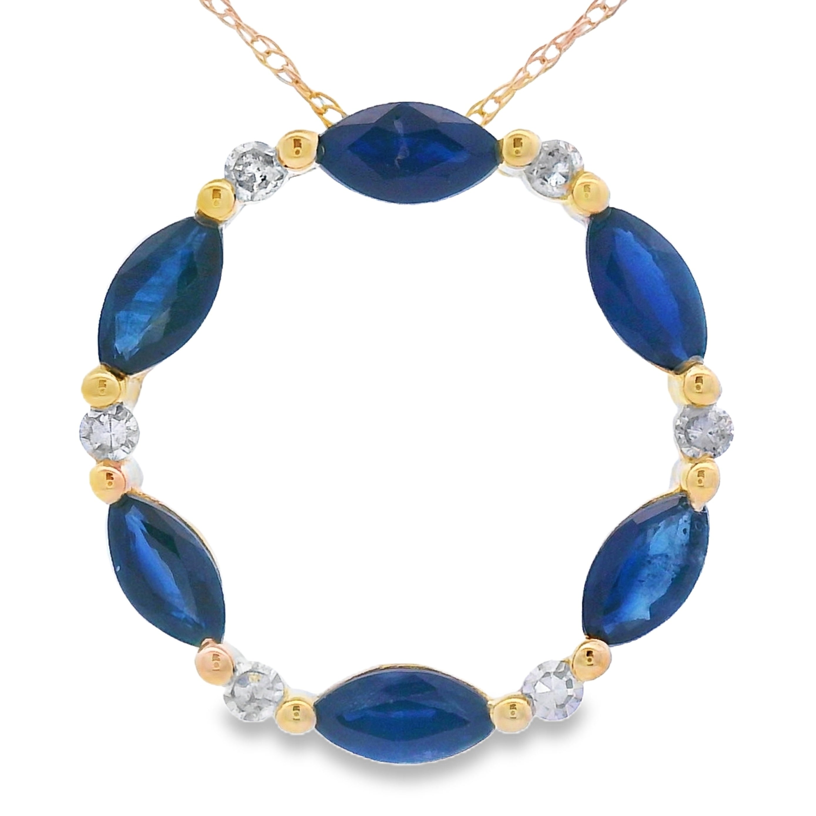 .99ct Sapphire Circle of Love Pendant 10KT Yellow Gold