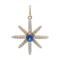 Genuine Created Sapphire Star Pnd 10KT Yellow Gold