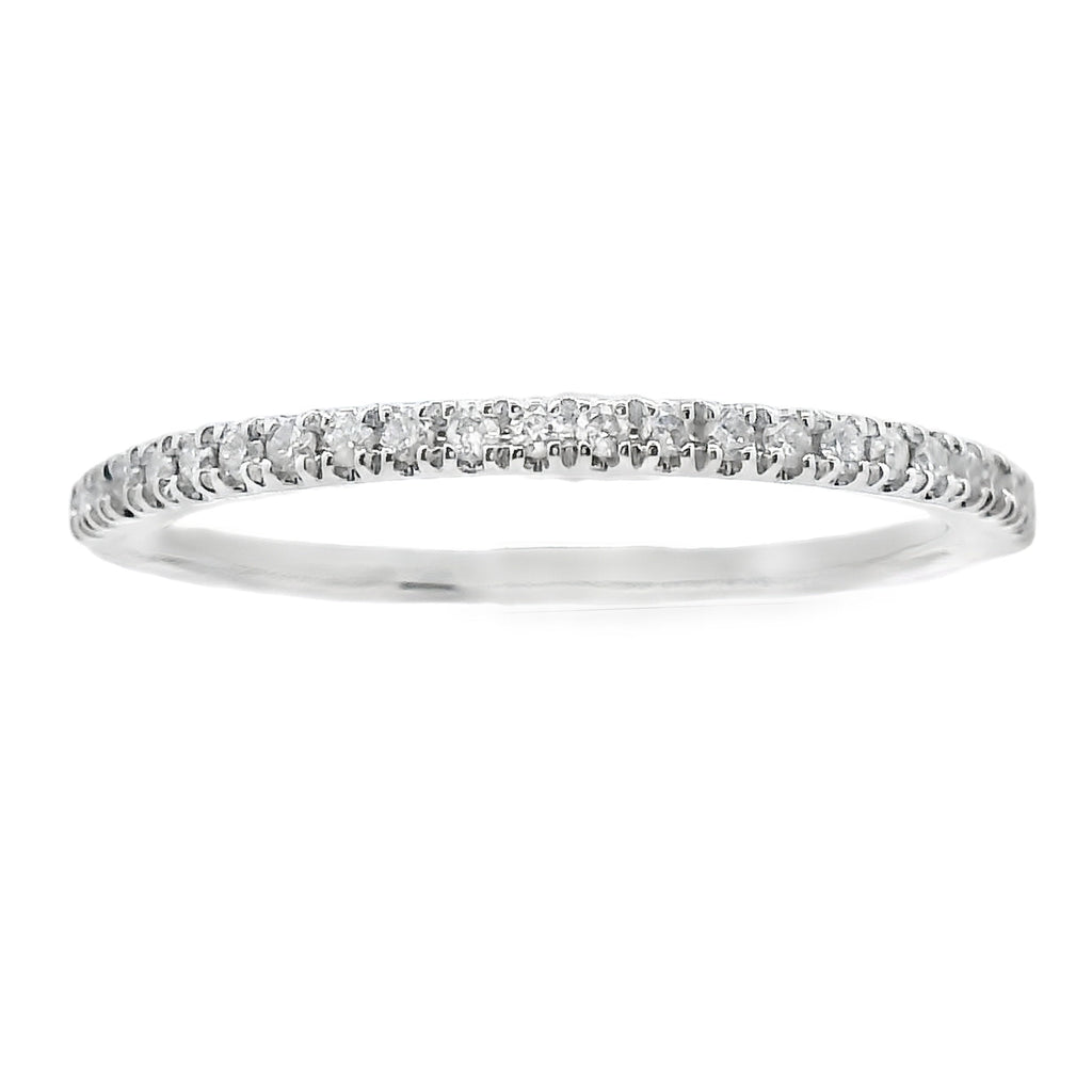 Genuine .13ct Diamond Wedding Band Ring 10KT White Gold