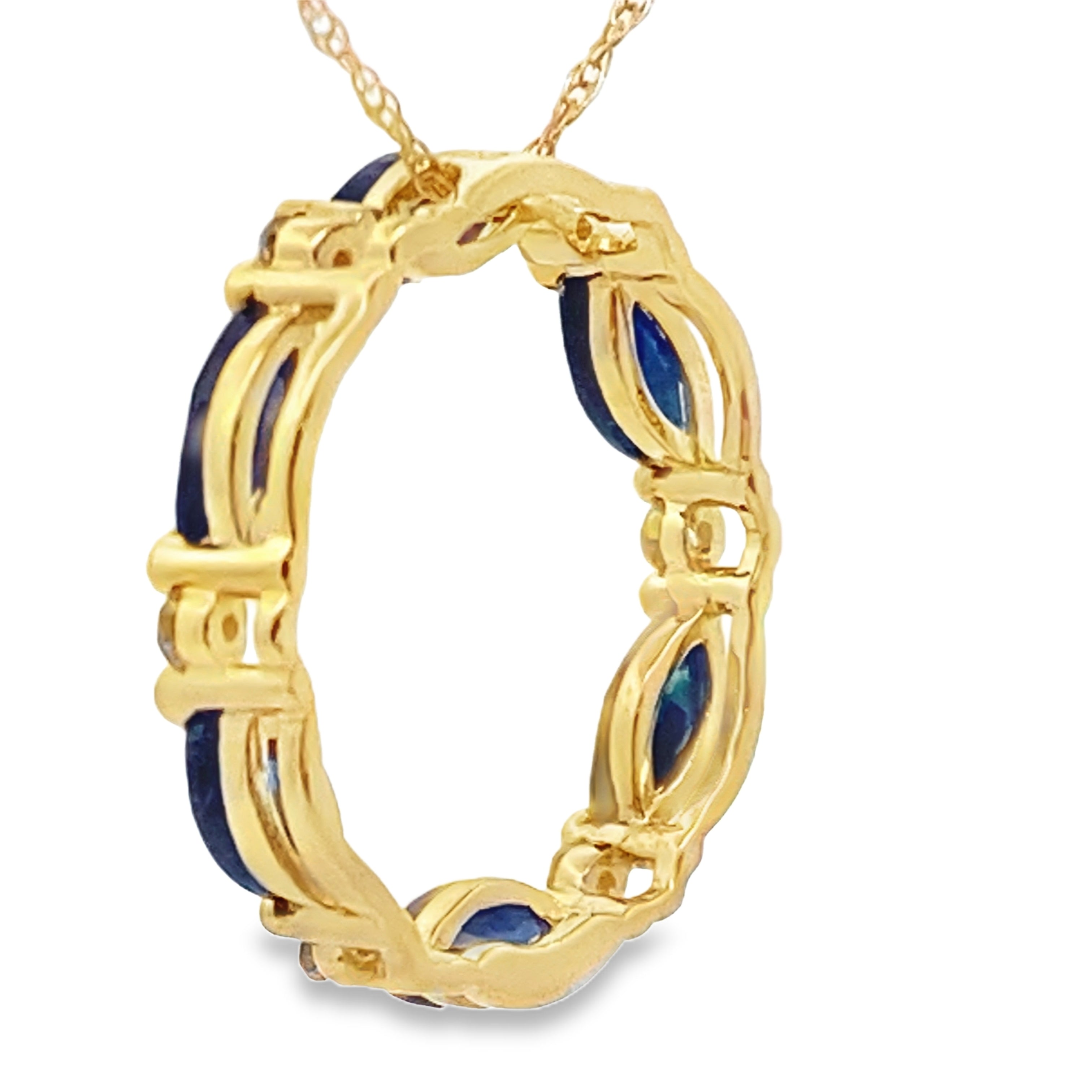 .99ct Sapphire Circle of Love Pendant 10KT Yellow Gold