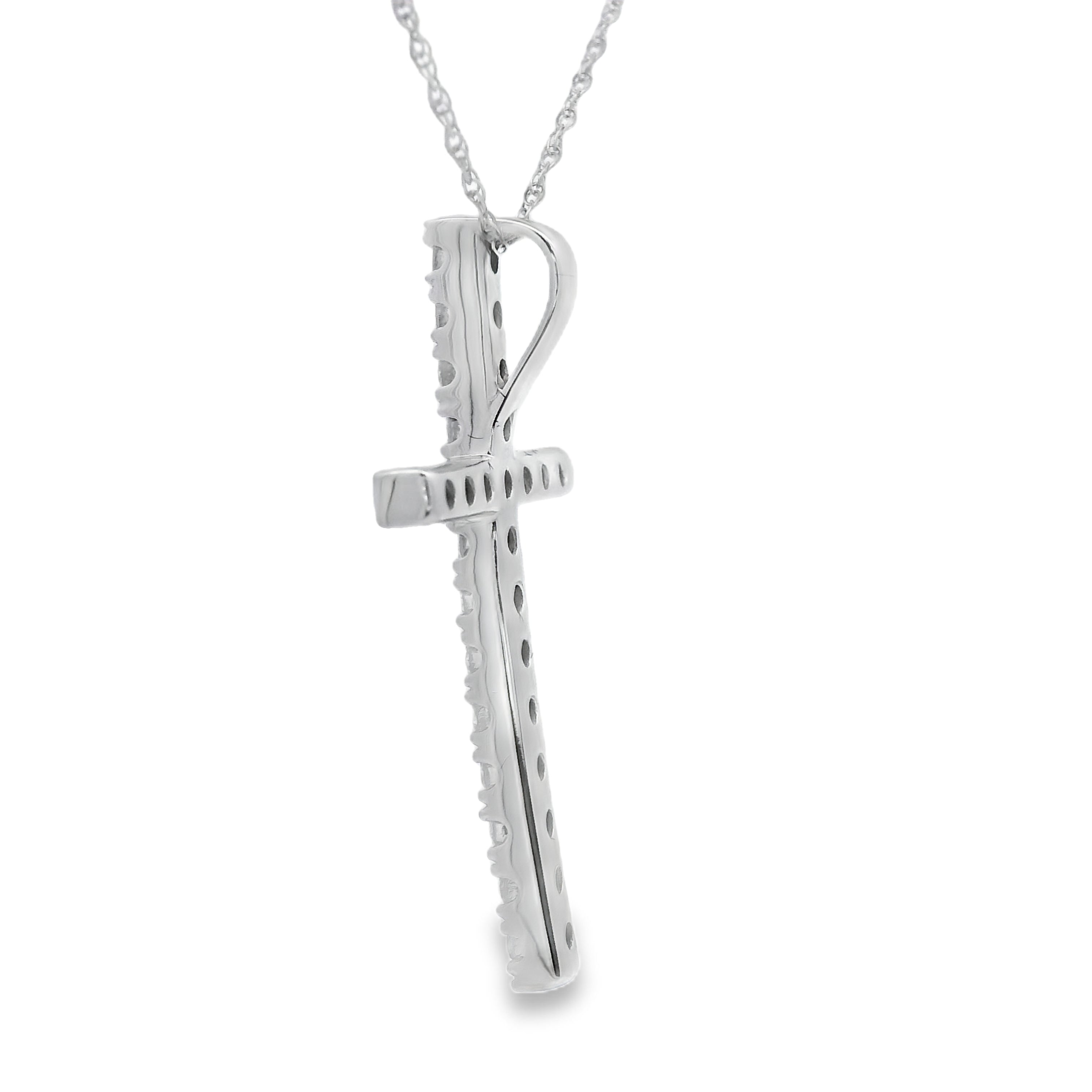 .50ct Diamond Cross Religious Pendant 14KT White Gold