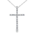 .13ct Diamond Cross Religious Pendant 14KT White Gold
