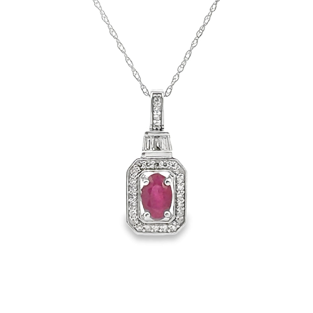 .72ct Ruby Diamond Fashion Pendants 14KT White Gold