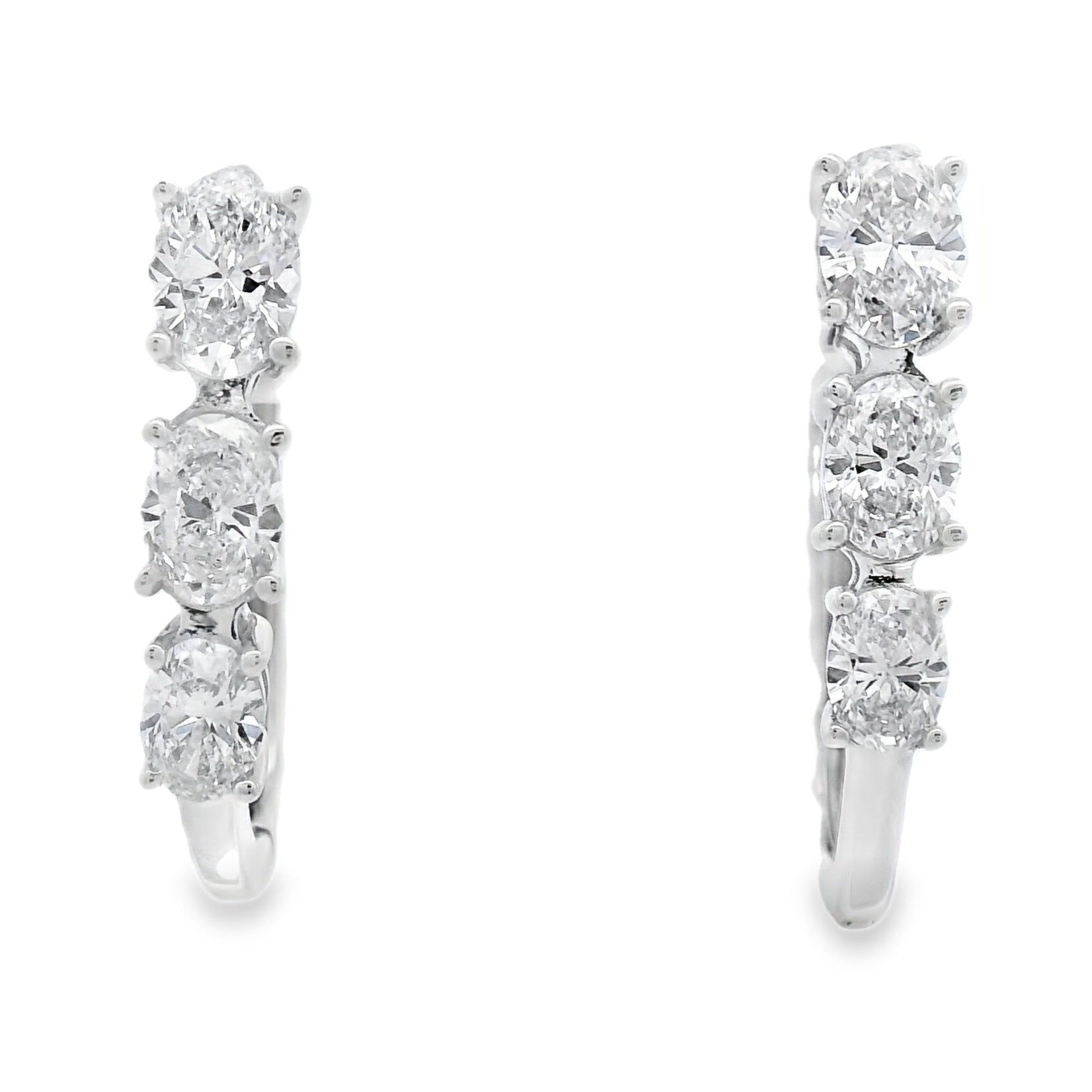 1.50ct Lab Grown Diamond Hoop Earrings 14KT White Gold