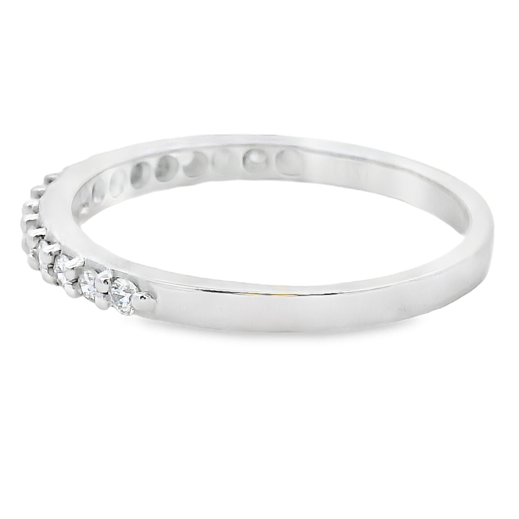 Genuine .25ct Diamond Wedding Band Ring 14KT White Gold