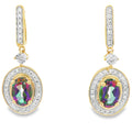 Mystic Fire Topaz Dangle Earrings 10KT Yellow Gold