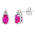 1.38ct Ruby Diamond Stud Earrings 10KT White Gold