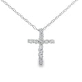 .12ct Diamond Cross Religious Pendant 10KT White Gold