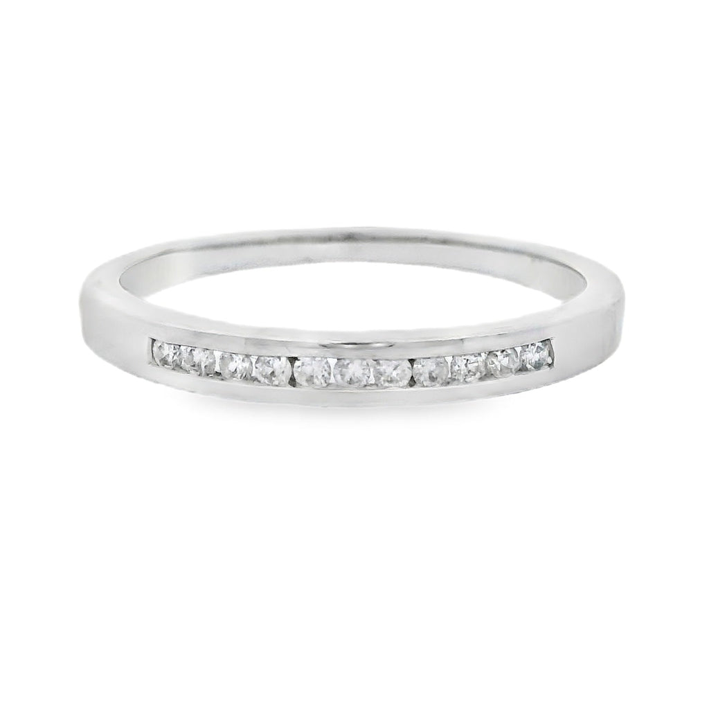 .11ct Diamond Wedding Band Ring 14KT White Gold