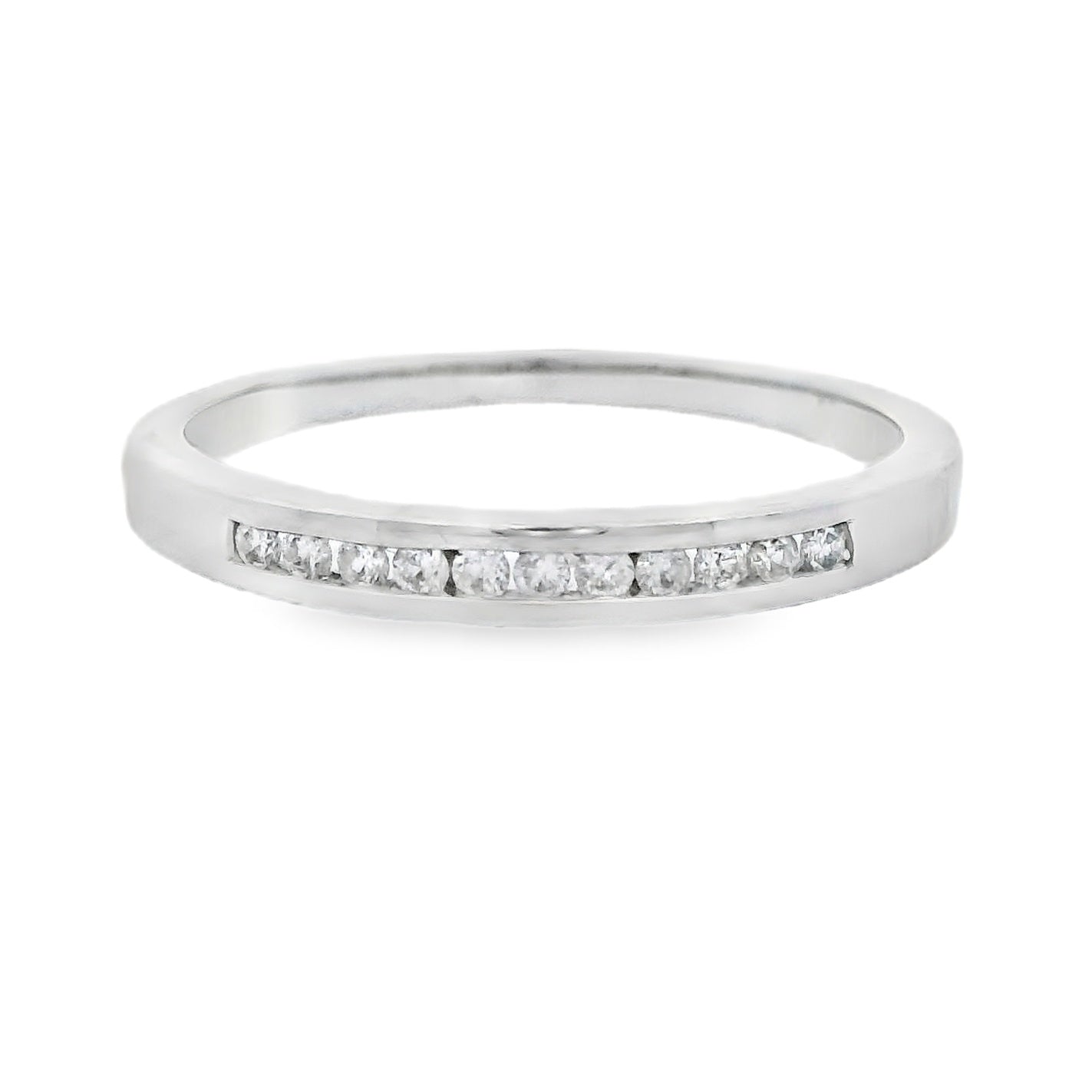 .11ct Diamond Wedding Band Ring 14KT White Gold