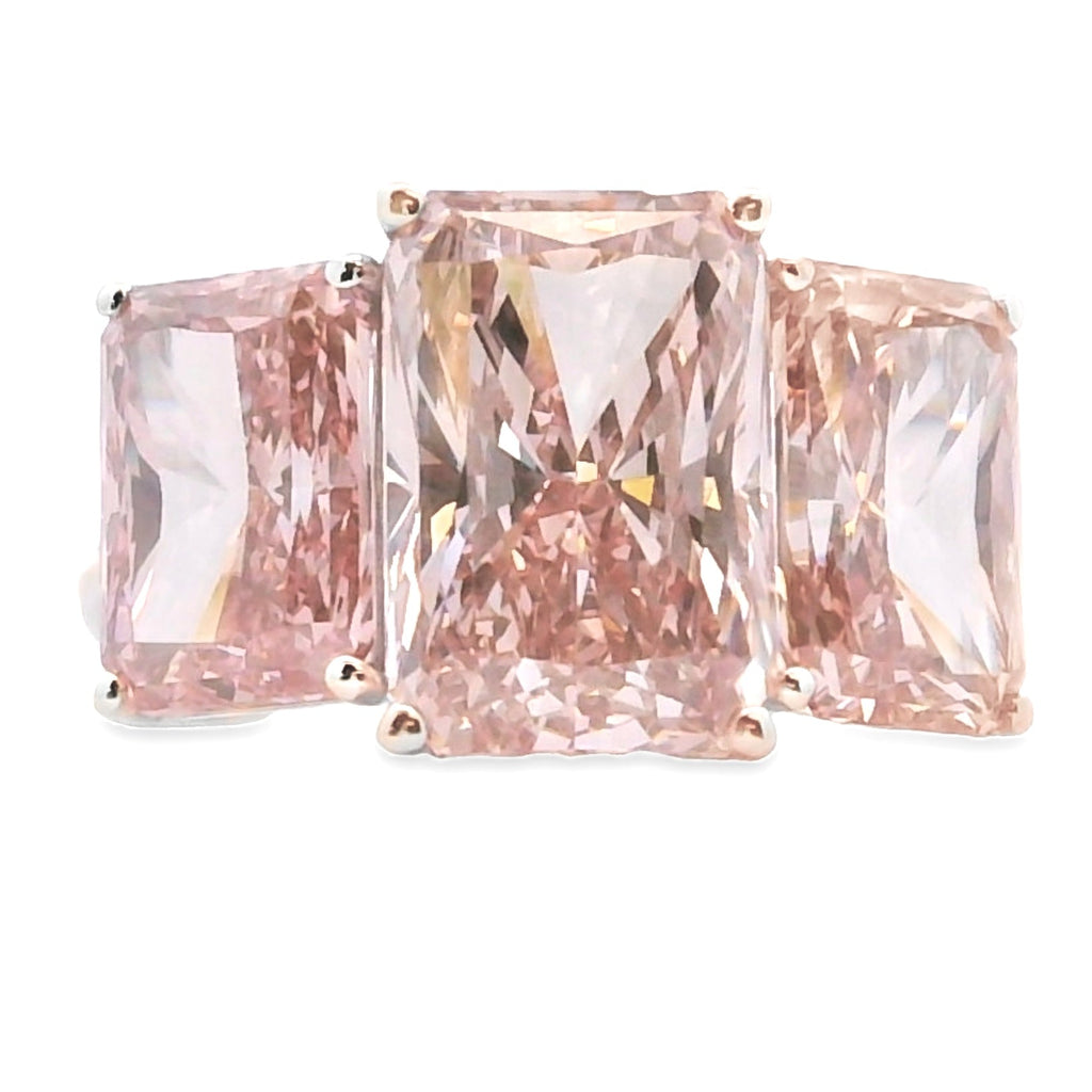 10.00ct Lab Grown Diamond 3 Stone Ring 14KT White Gold