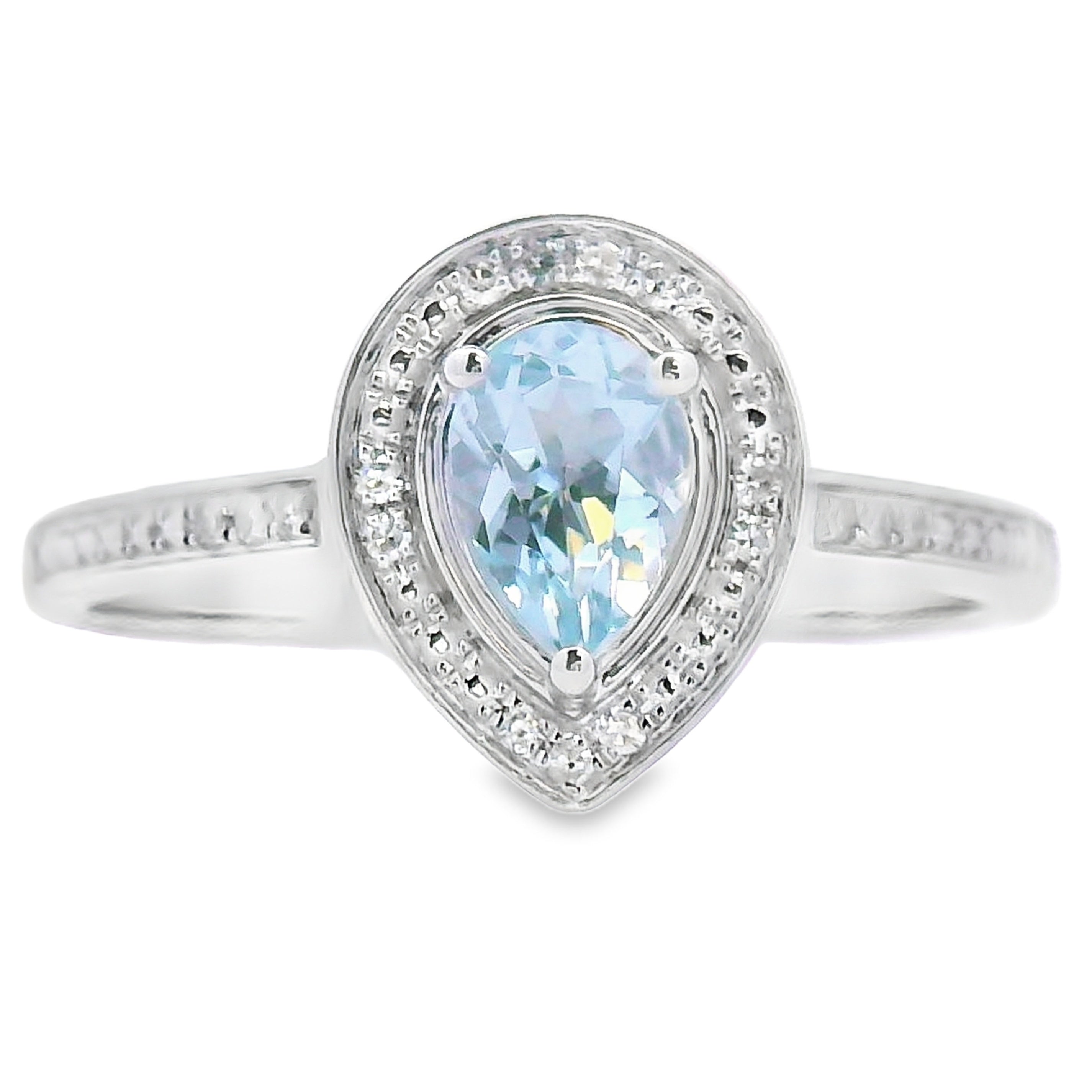 .39ct Aquamarine Diamond Ring 10KT White Gold