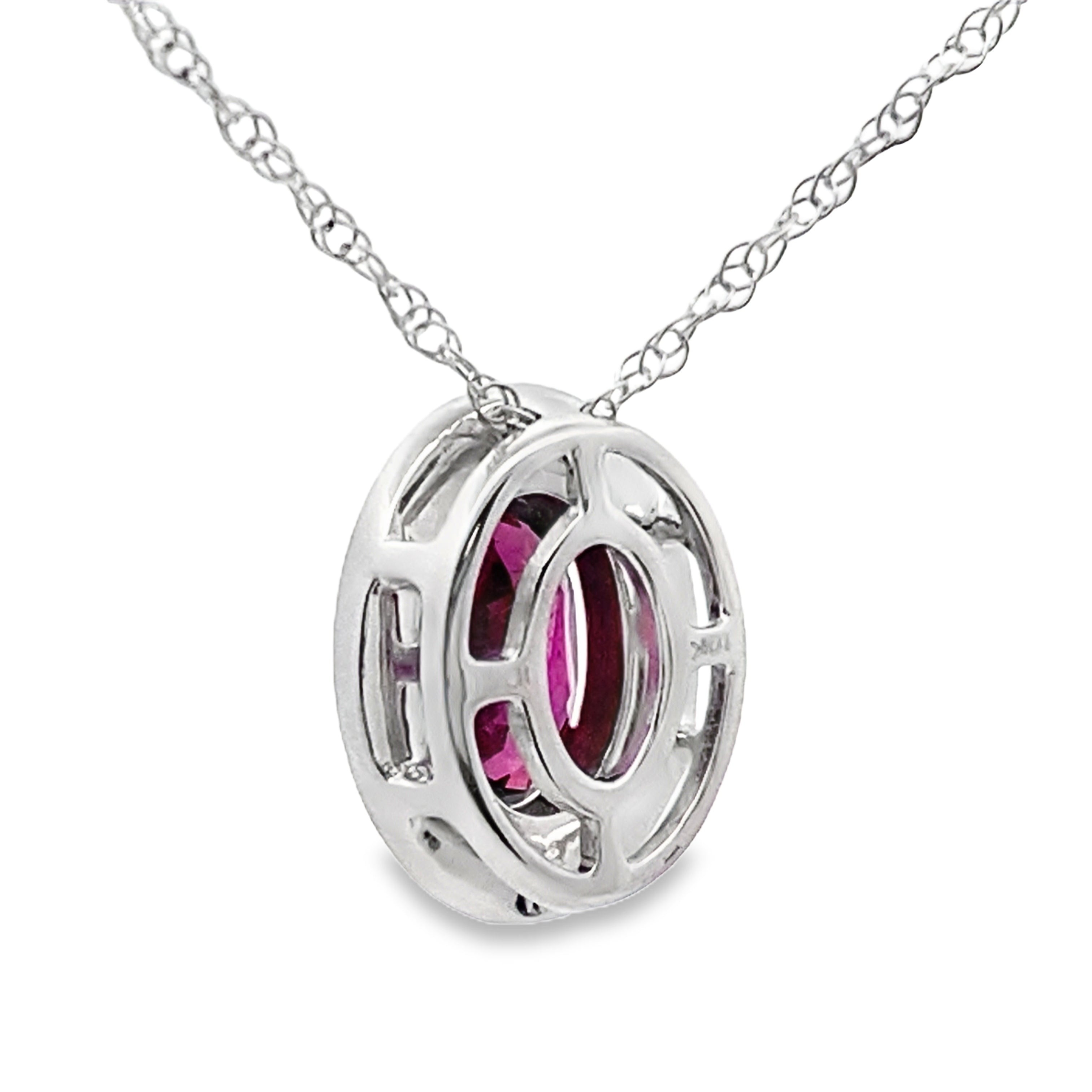 .52ct Garnet Diamond Fashion Pendants 10KT White Gold