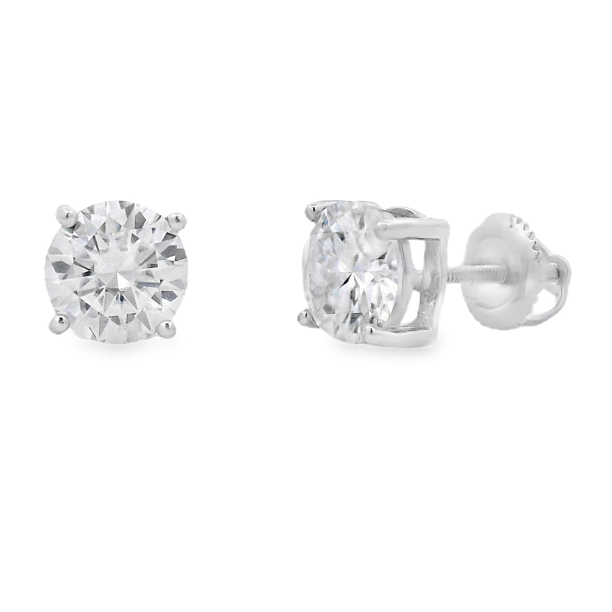 2.40ct Moissanite Stud Earrings Sterling Silver