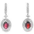 1.20ct Garnet Diamond Dangle Earrings 10KT White Gold