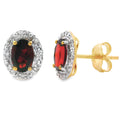 1.18ct Garnet Diamond Earrings 10KT Yellow Gold