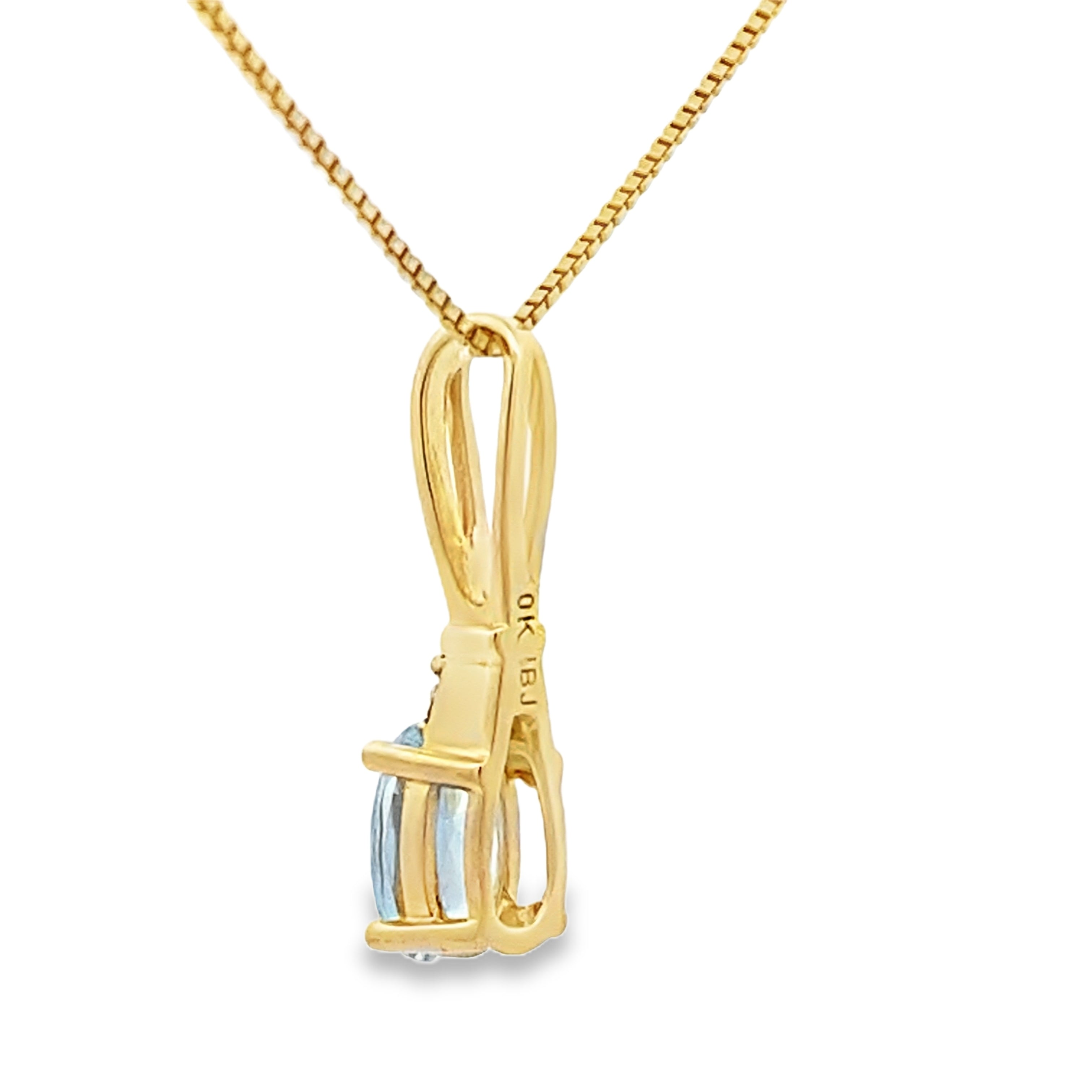 Aquamarine Diamond Fashion Pendants 10KT Yellow Gold