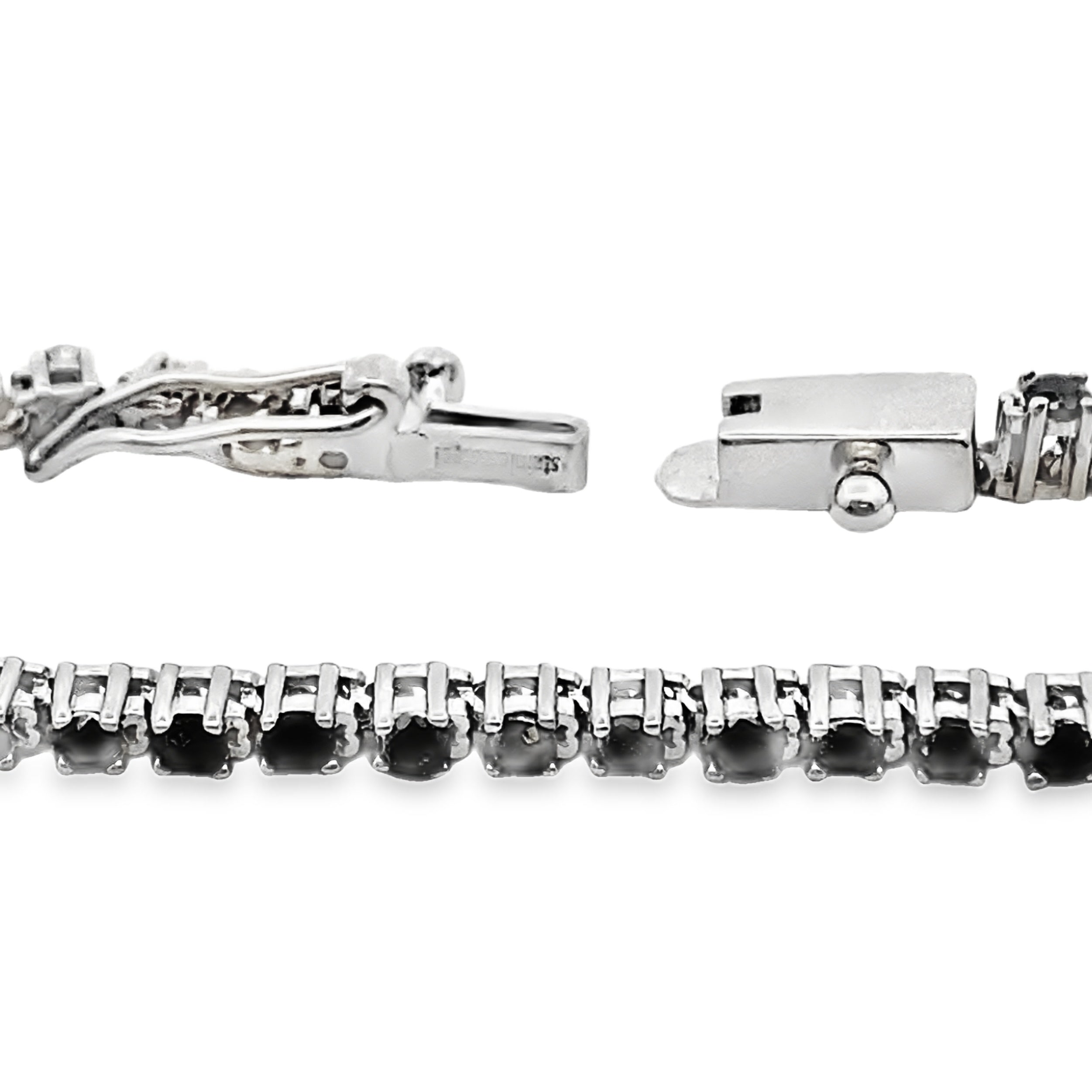 2.27ct Black Diamond Tennis Bracelet Sterling Silver