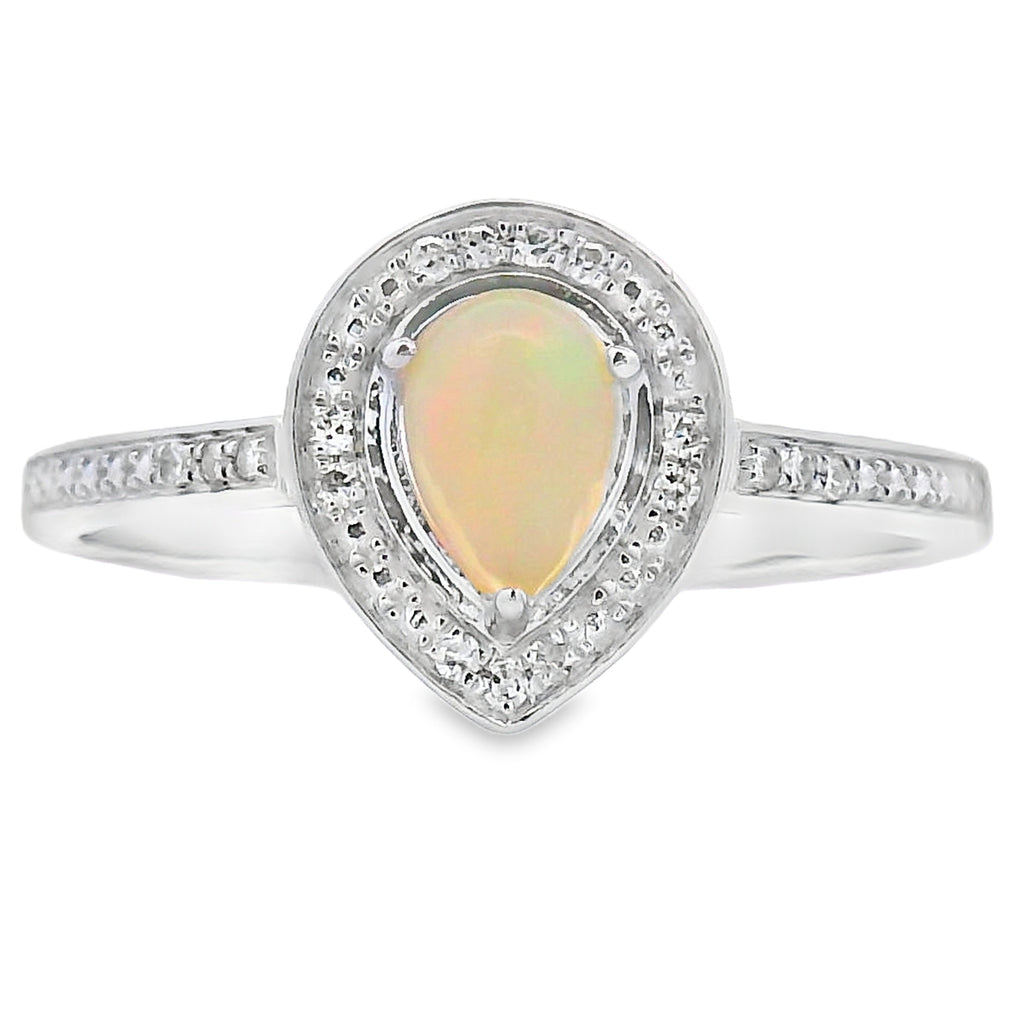 .30ct Opal Diamond Ring 10KT White Gold