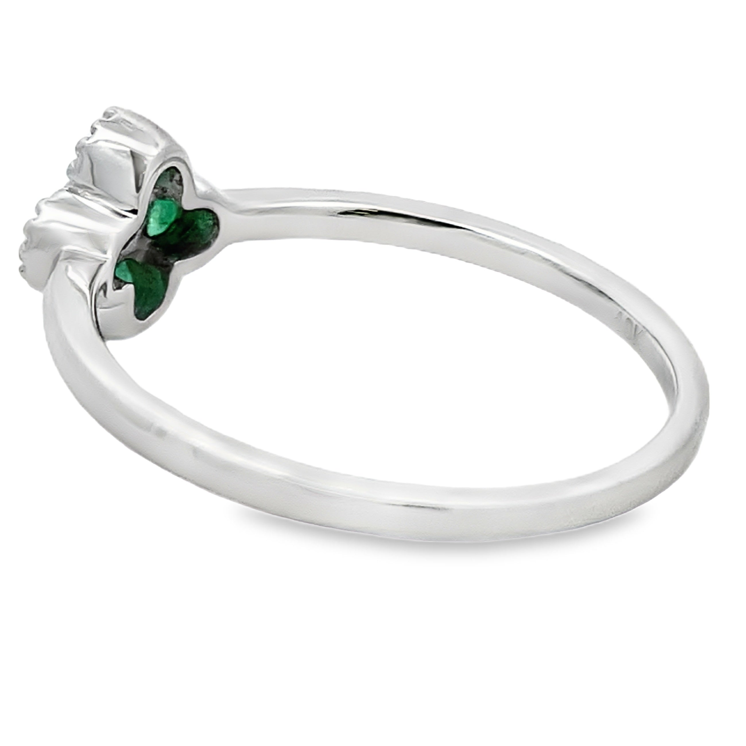 .15ct Emerald Diamond Ring 10KT White Gold