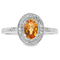 .47ct Citrine Diamond Ring 10KT White Gold