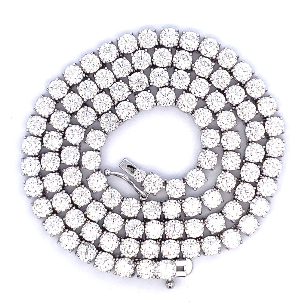 45.00ct Moissanite Tennis Necklace Sterling Silver