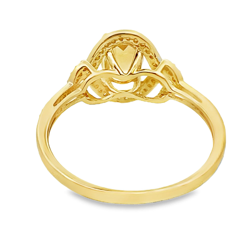 Natural .58ct Citrine Diamond Ring 14KT Yellow Gold