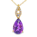 Amethyst Diamond Fashion Pendants 10KT Yellow Gold