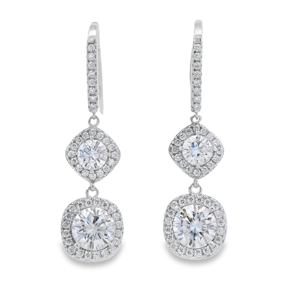 8.51ct Moissanite Dangle Earrings Sterling Silver