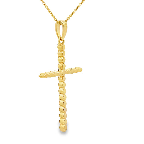 .21ct Diamond Cross Religious Pendant 14KT Yellow Gold