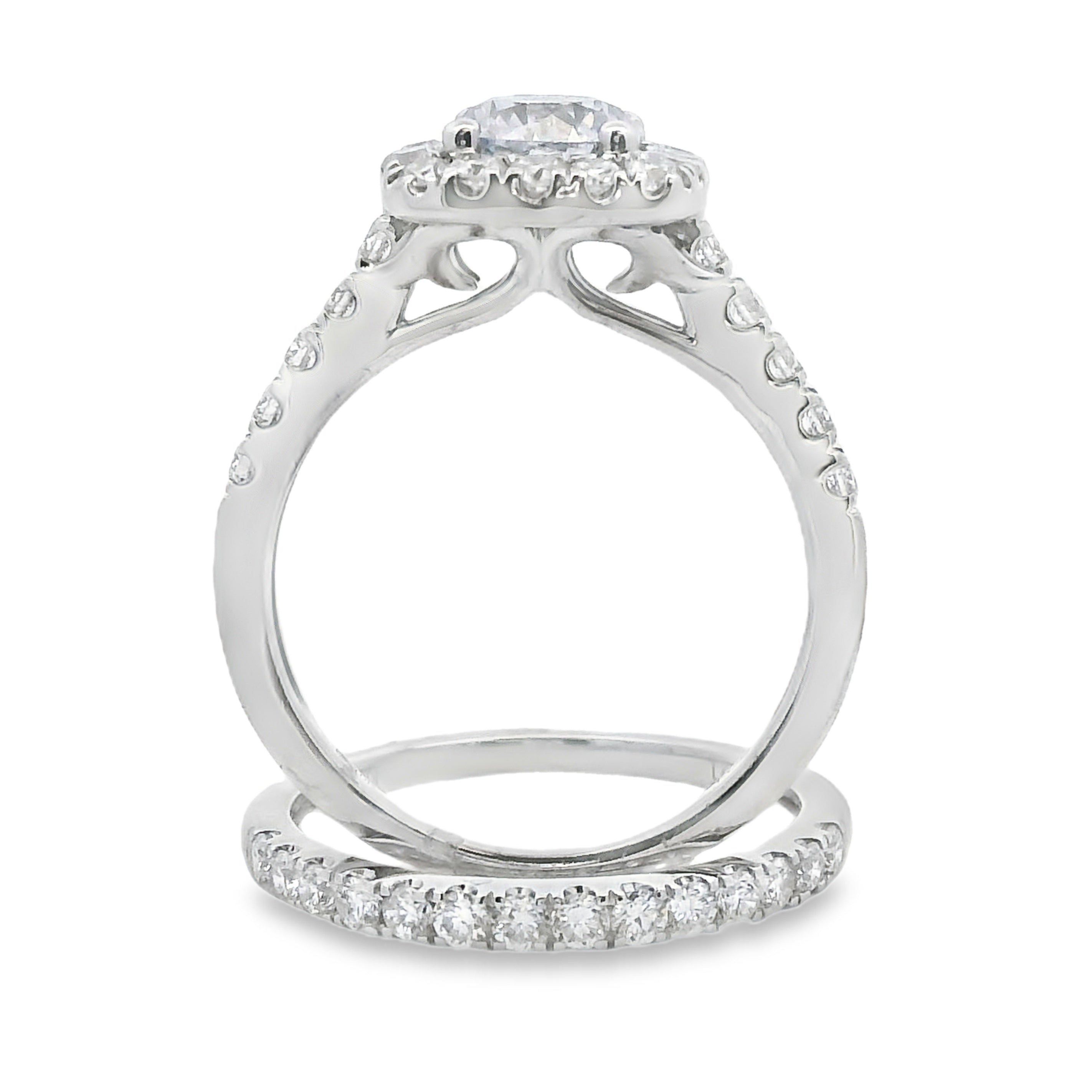 Lab Grown Diamond Engagement Ring Set 10KT White Gold