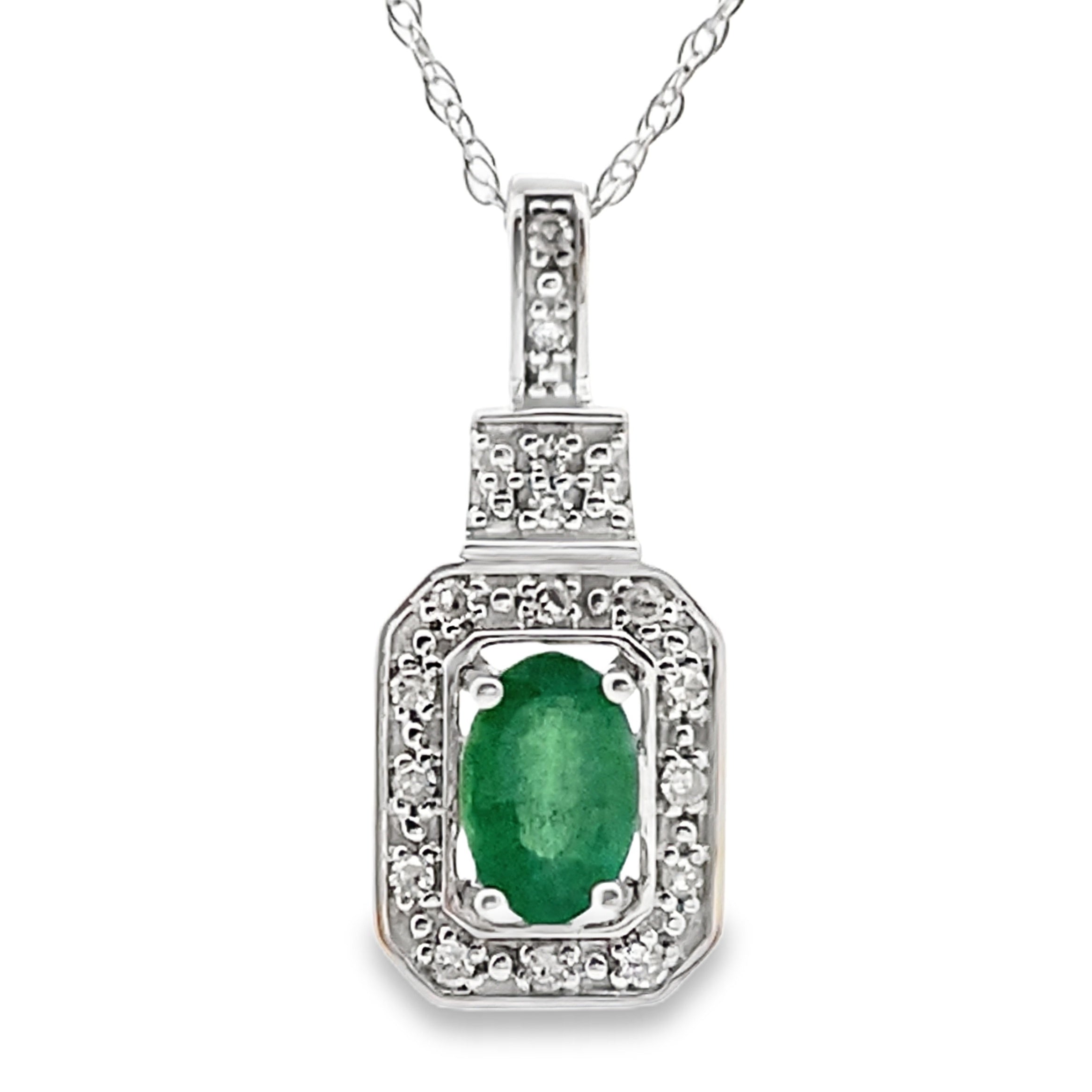 .57ct Emerald Diamond Fashion Pendants 10KT White Gold