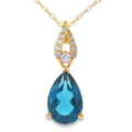 London Blue Topaz Fashion Pendants 10KT Yellow Gold