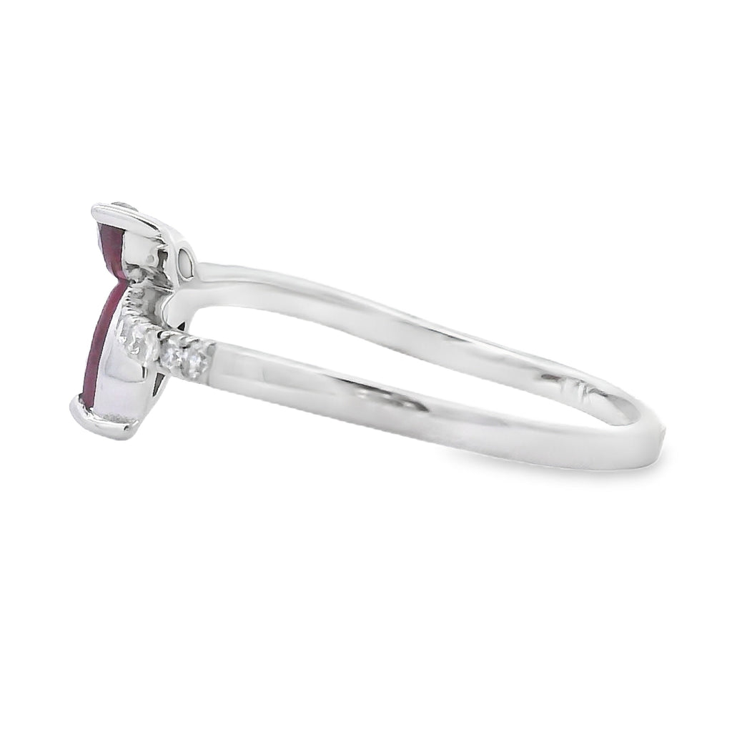 .35ct Ruby Diamond Ring 14KT White Gold