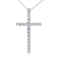 .24ct Diamond Cross Religious Pendant 14KT White Gold